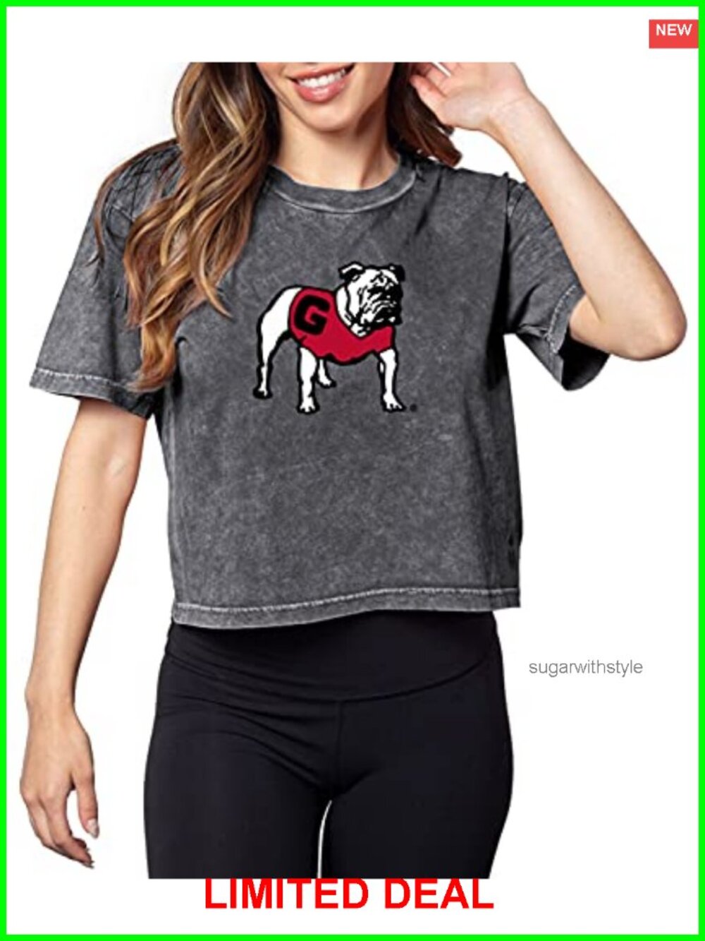 chicka-d Women's Short 'N Sweet Cropped Tee - NCAA Licensed Georgia Bulldogs